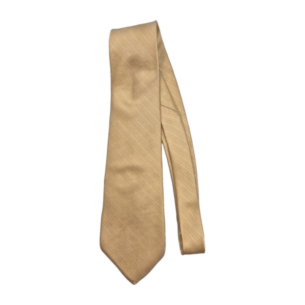 Sleek Gold Savile Row Silk Tie 3.75x58" Made in USA